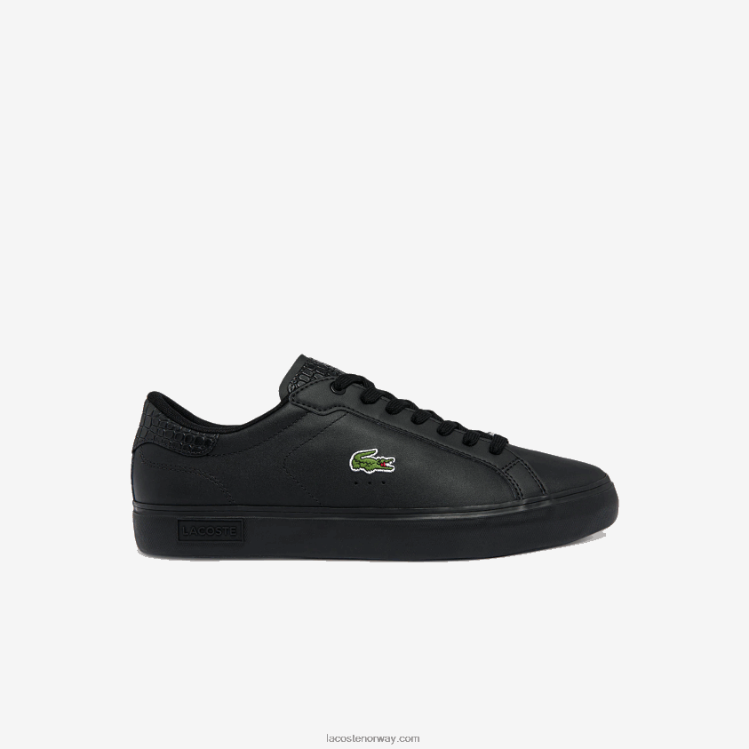 Lacoste powercourt joggesko i polert skinn 4J4X0T1846 svart 02h menn