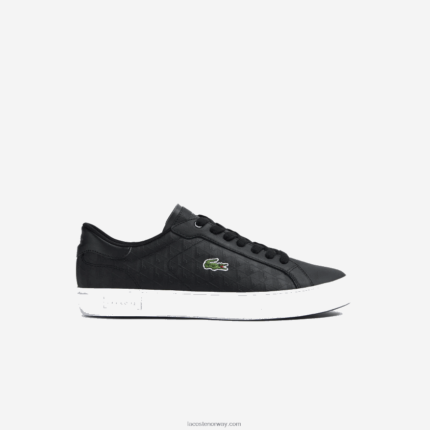 Lacoste powercourt skinn joggesko 4J4X0T1702 svart/hvitt 312 menn