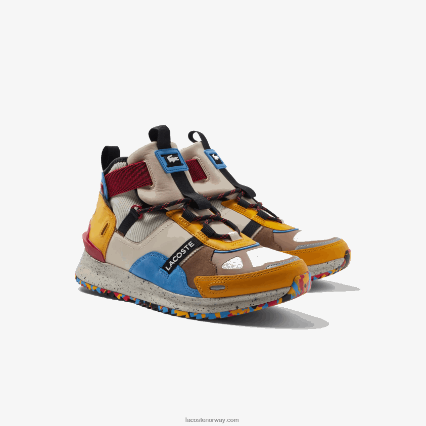 Lacoste run breaker skinn og syntetiske utesko 4J4X0T1848 off white & brun ow8 menn