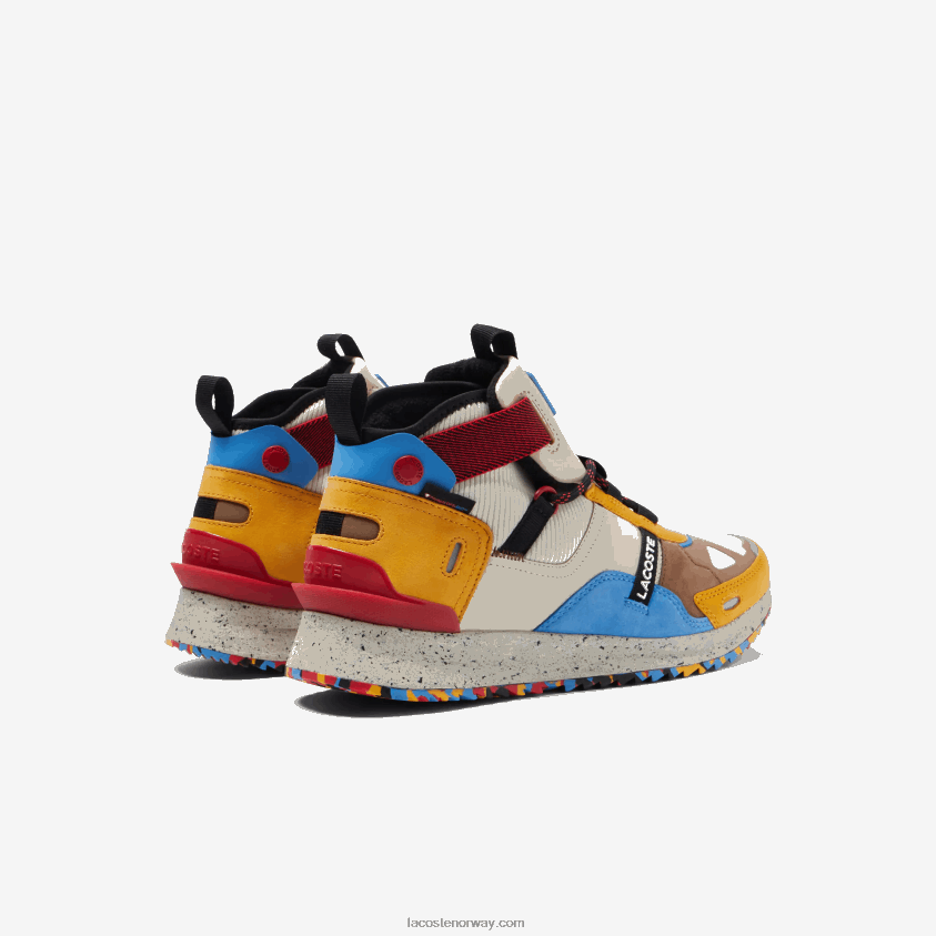 Lacoste run breaker skinn og syntetiske utesko 4J4X0T1848 off white & brun ow8 menn