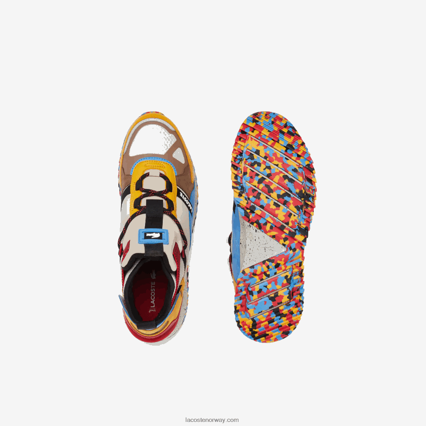 Lacoste run breaker skinn og syntetiske utesko 4J4X0T1848 off white & brun ow8 menn