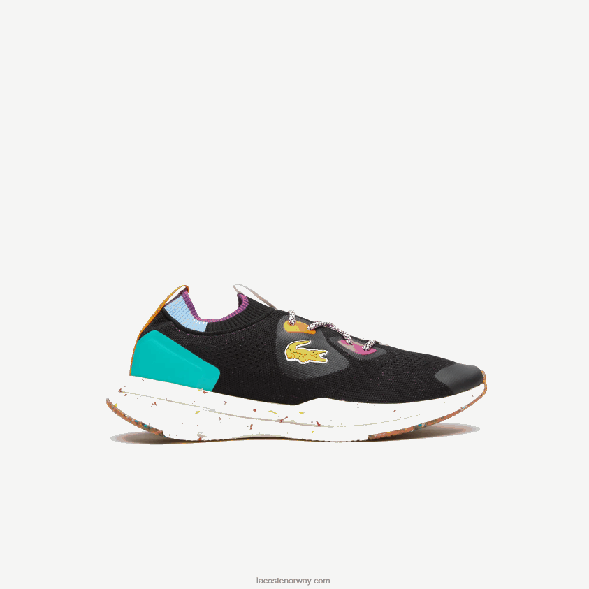 Lacoste run spin eco tekstil joggesko 4J4X0T1901 svart turkis 1s3 menn