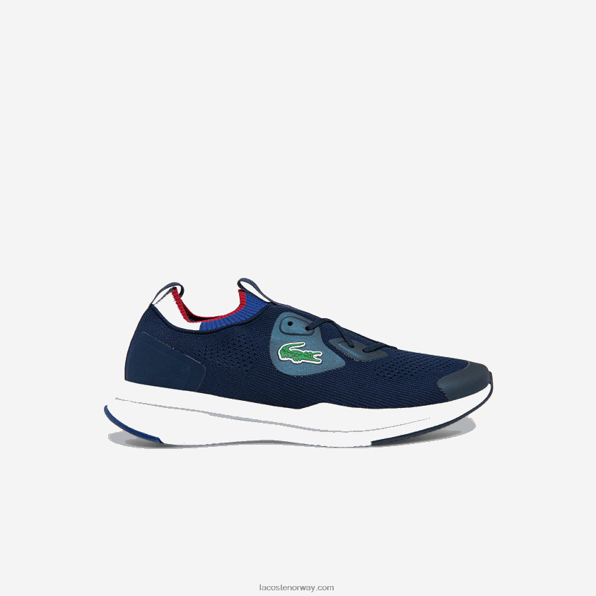 Lacoste run spin strikke tekstil joggesko 4J4X0T1862 marine og hvit 092 menn