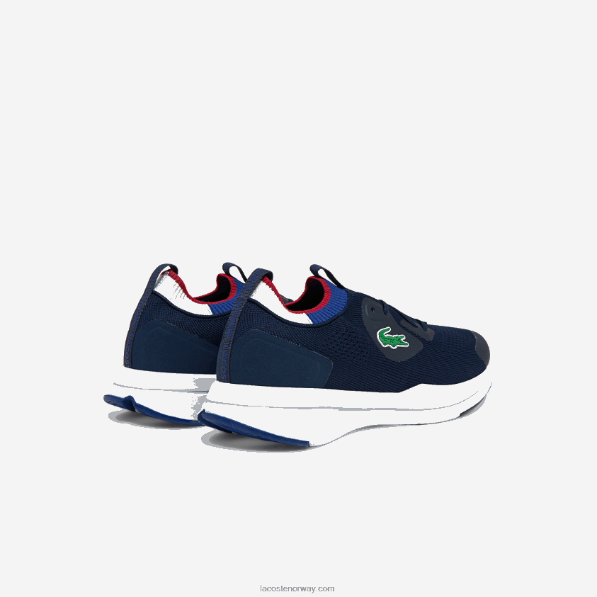 Lacoste run spin strikke tekstil joggesko 4J4X0T1862 marine og hvit 092 menn