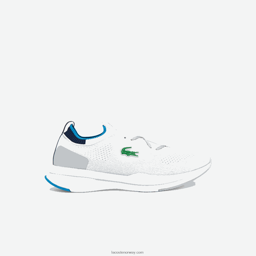 Lacoste run spin strikke tekstil joggesko 4J4X0T1863 hvit/blå 080 menn