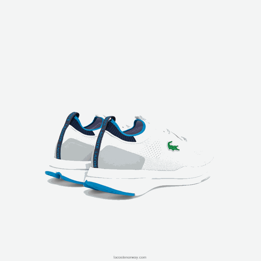 Lacoste run spin strikke tekstil joggesko 4J4X0T1863 hvit/blå 080 menn
