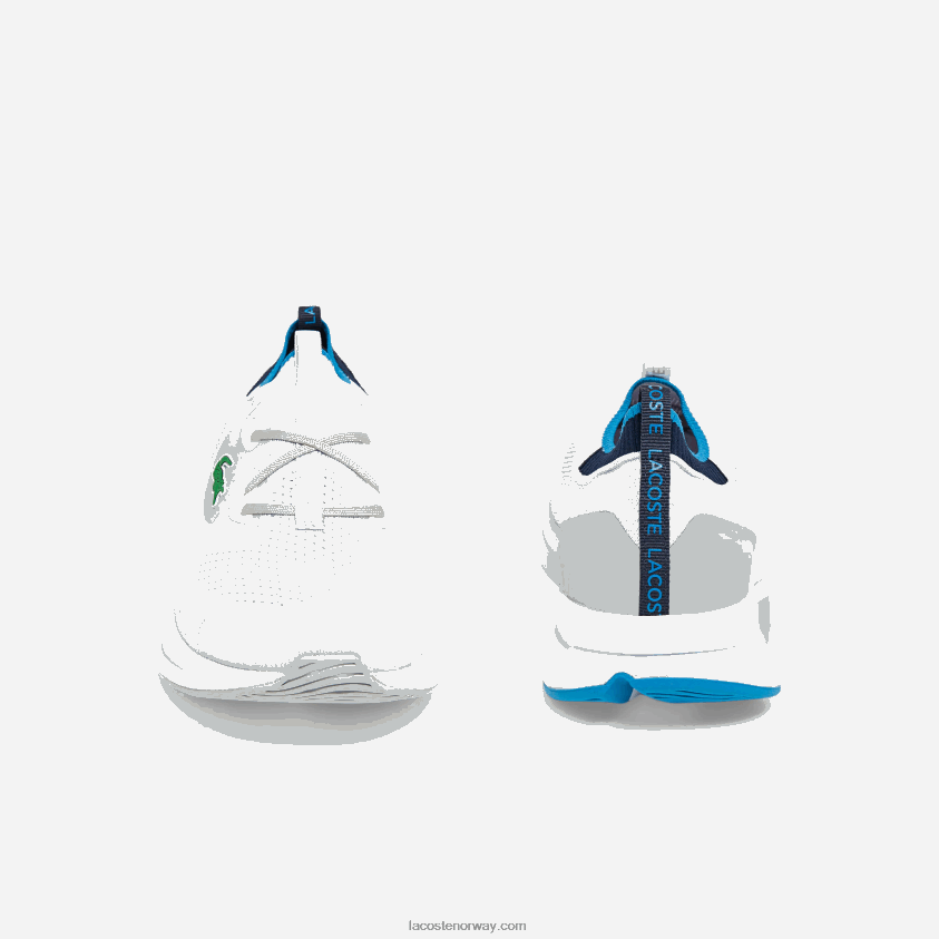 Lacoste run spin strikke tekstil joggesko 4J4X0T1863 hvit/blå 080 menn