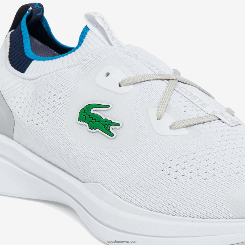 Lacoste run spin strikke tekstil joggesko 4J4X0T1863 hvit/blå 080 menn