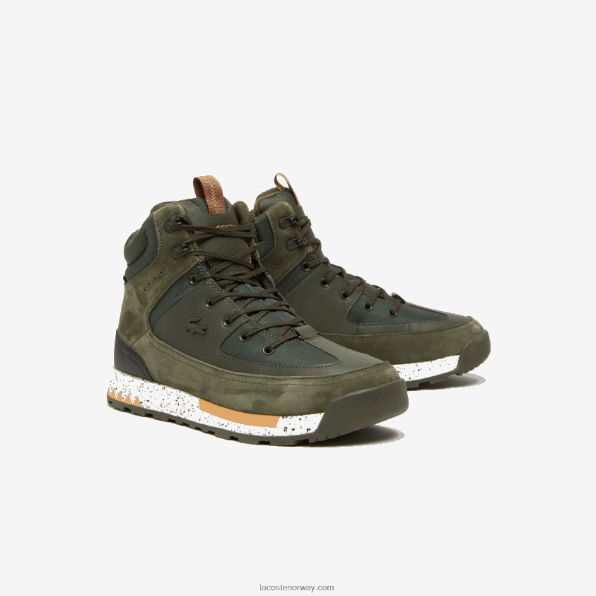 Lacoste urban breaker tekstil og utendørs sko 4J4X0T1891 mørkegrønn & off white 1x3 menn