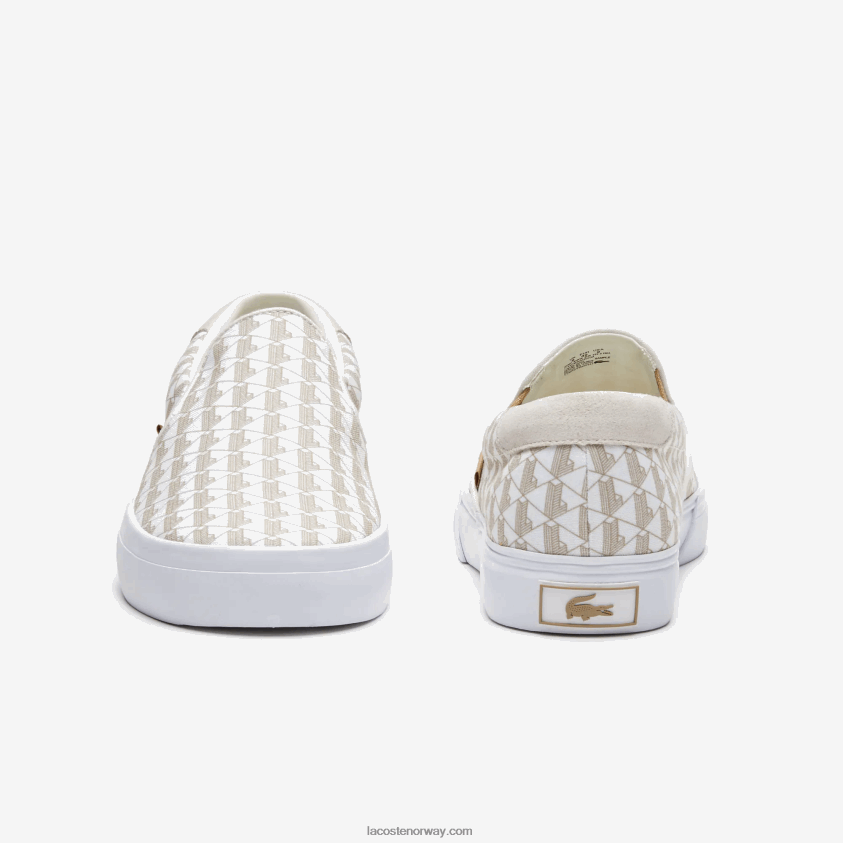 Lacoste hopp server tekstil slip on 4J4X0T1855 off white & white 03a menn