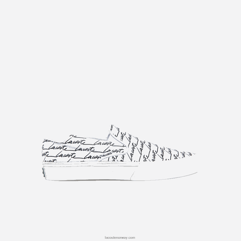 Lacoste jump serve canvas trykt slip on 4J4X0T1860 hvit og svart 147 menn