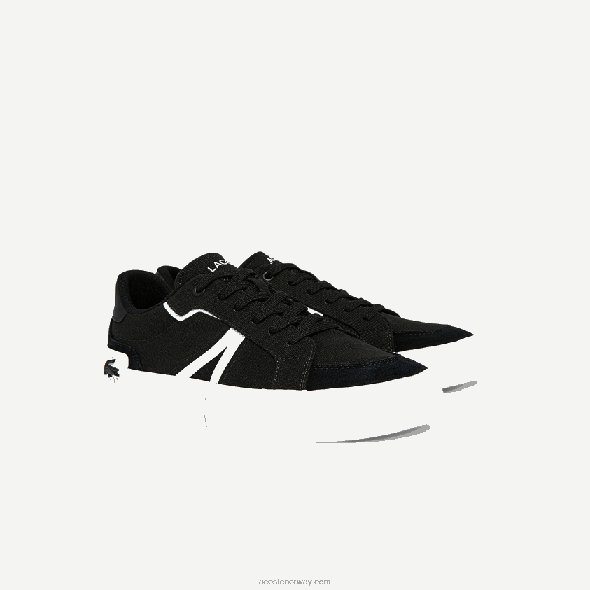 Lacoste l004 canvas joggesko 4J4X0T1801 svart/hvitt 312 menn