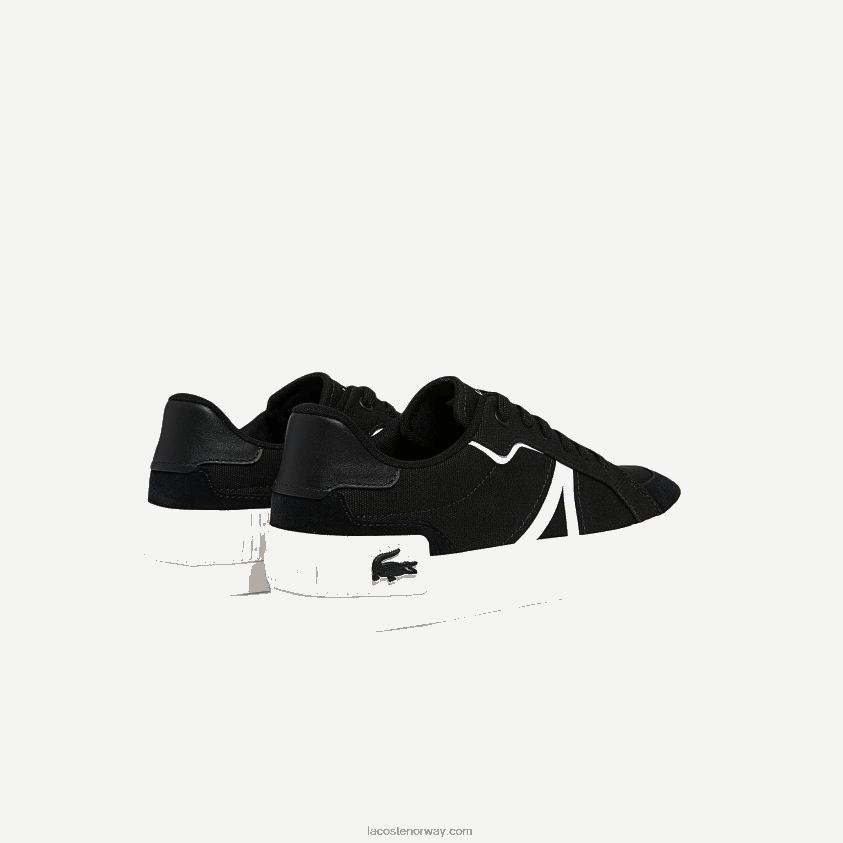 Lacoste l004 canvas joggesko 4J4X0T1801 svart/hvitt 312 menn