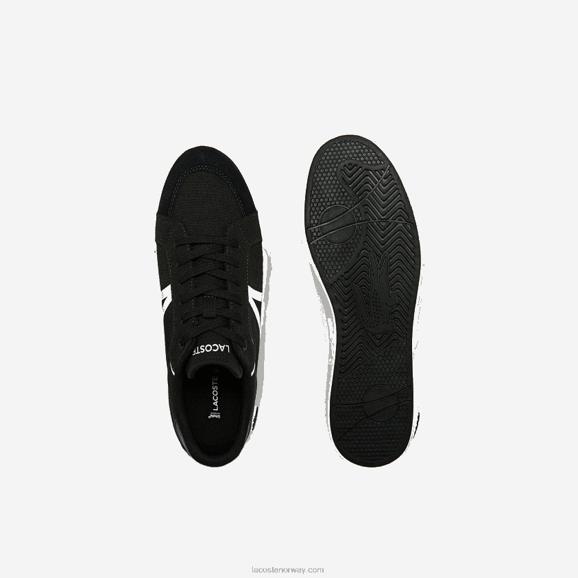 Lacoste l004 canvas joggesko 4J4X0T1801 svart/hvitt 312 menn