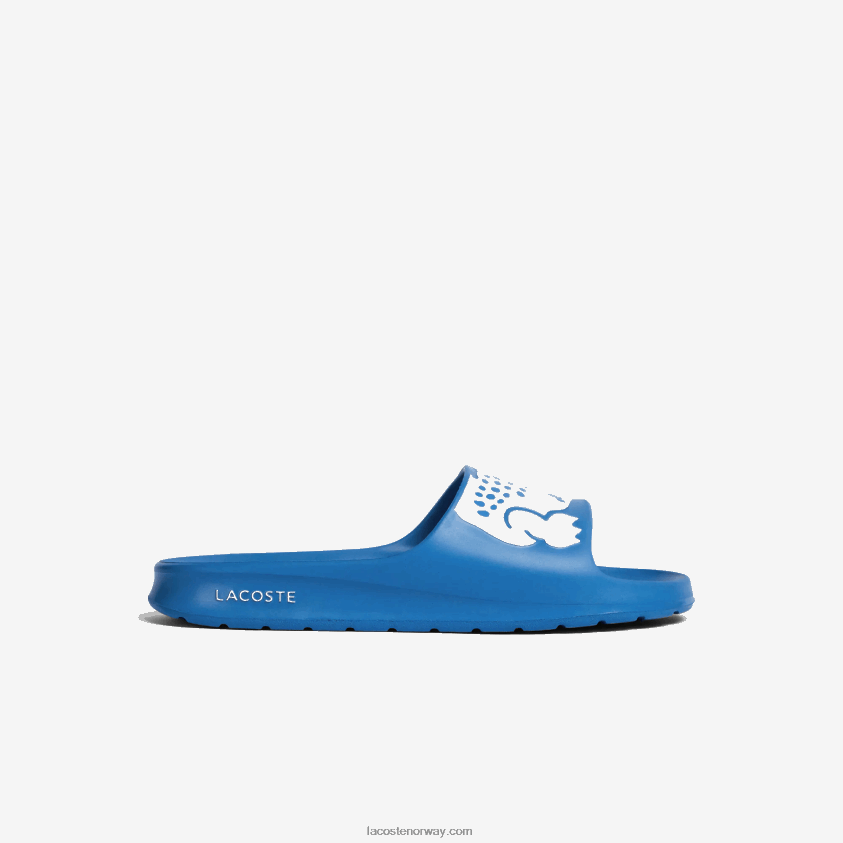 Lacoste croco 2.0 syntetiske logostropp lysbilder 4J4X0T1897 lyseblå hvit 2k7 menn