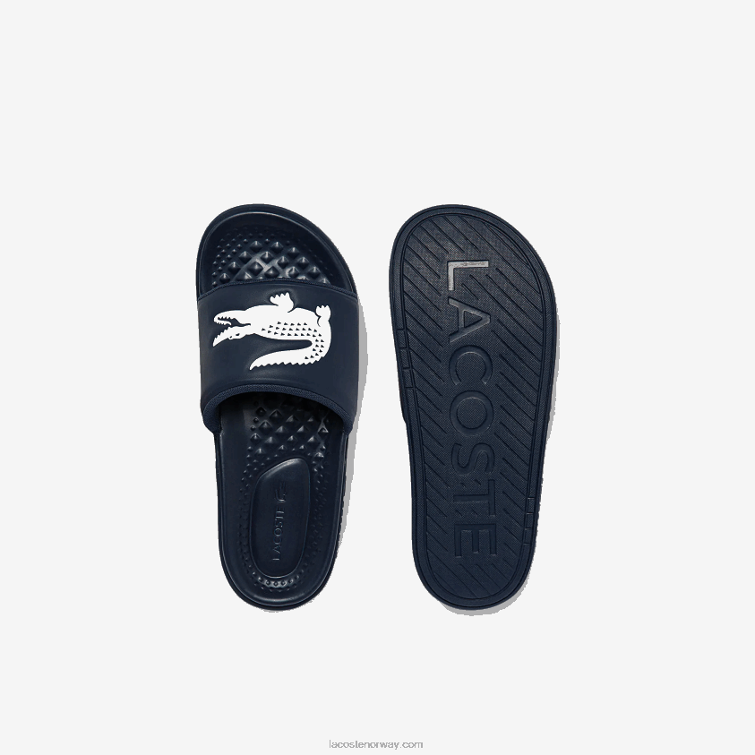 Lacoste croco dualiste syntetiske lysbilder 4J4X0T1877 marine og hvit 092 menn