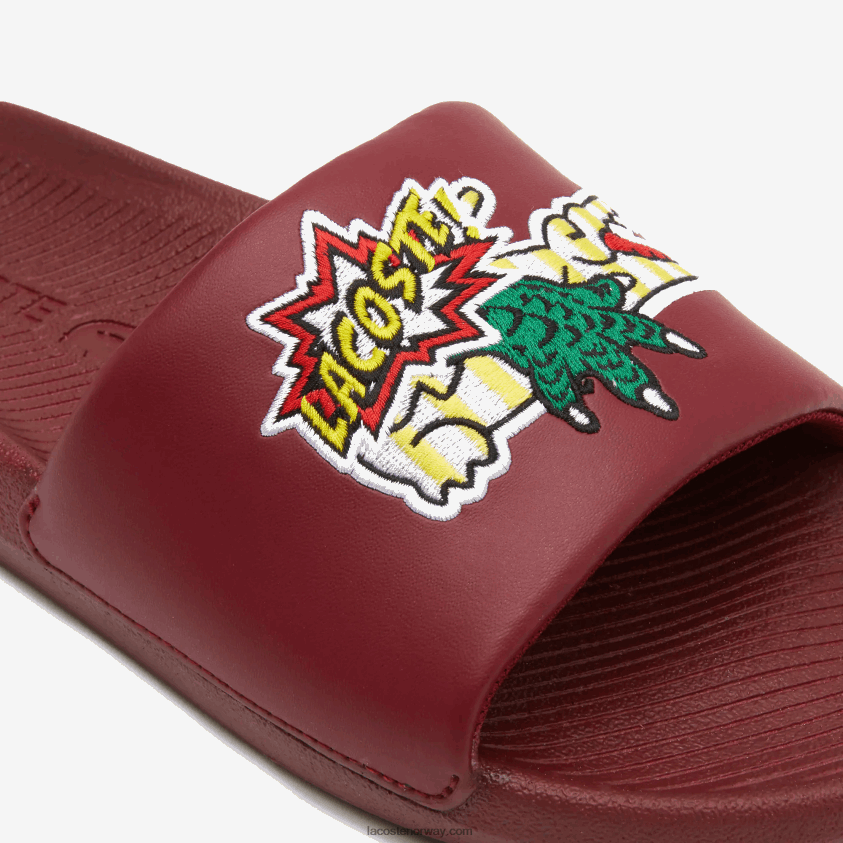 Lacoste croco syntetiske lysbilder 4J4X0T1774 burgunder gul amr menn