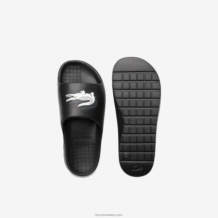 Lacoste server lysbilde 2.0 evo syntetiske fargeblokklys 4J4X0T1740 svart og off white 454 menn