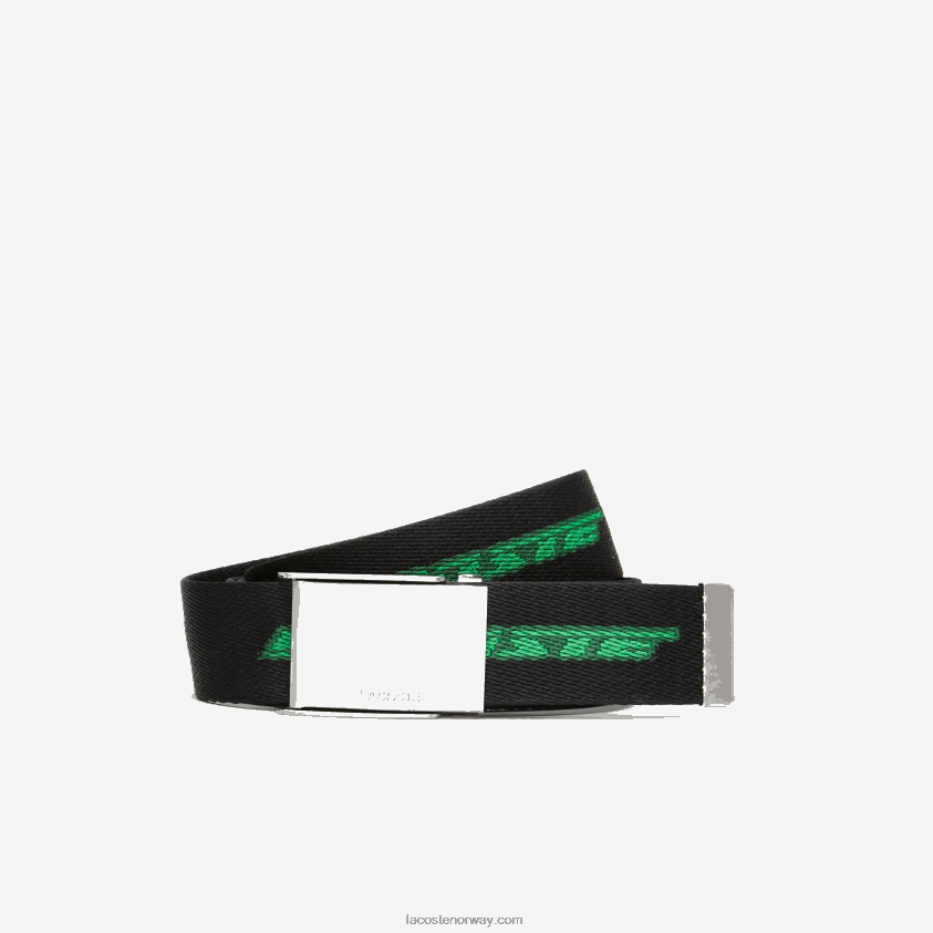Lacoste belte med kontrastlogotrykk 4J4X0T1958 noir estragon vert 132 m03 menn
