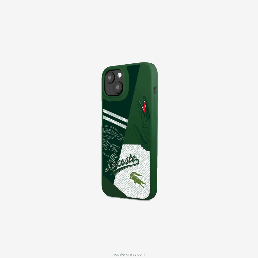 Lacoste patchwork print iphone 14 deksel 4J4X0T2224 vert 132 b01 menn