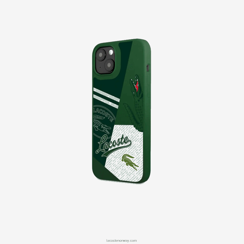 Lacoste patchwork print iphone 14 plus deksel 4J4X0T2222 vert 132 b01 menn