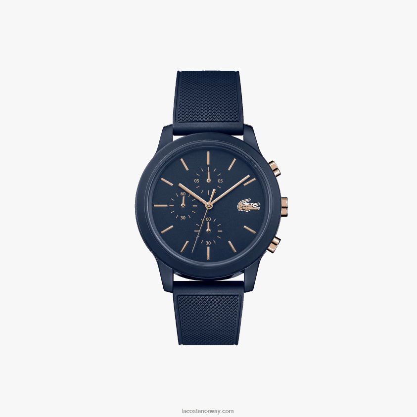 Lacoste 12.12 klokke med marineblå silikon petit pique-reim 4J4X0T2314 blå 000 menn