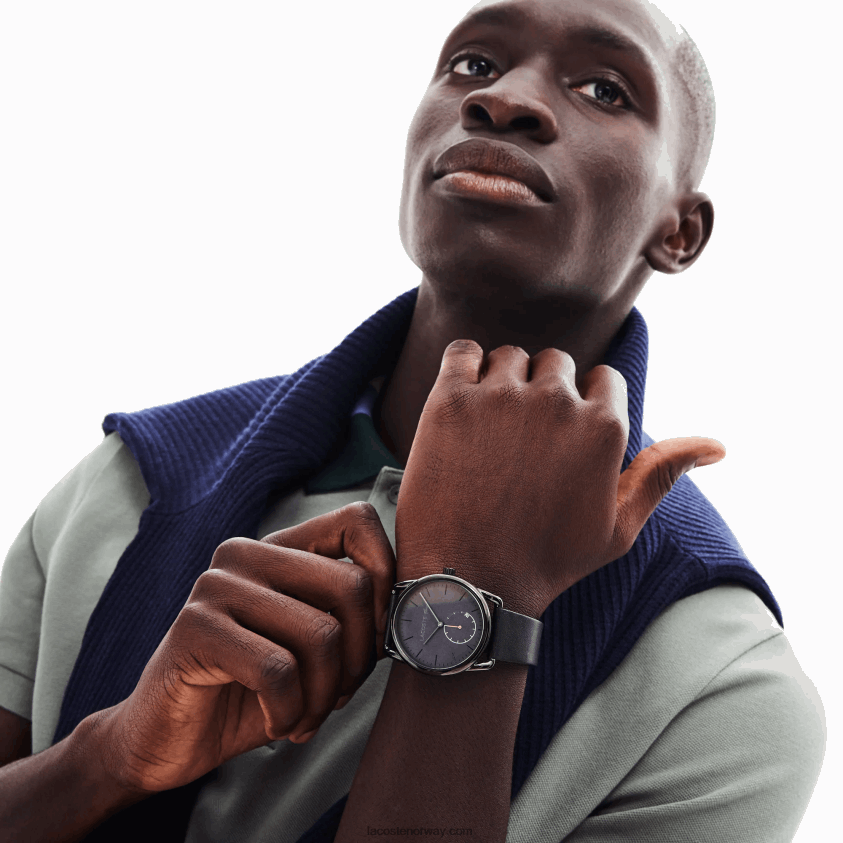 Lacoste gents urban klokke med svart lærreim 4J4X0T2312 svart 000 menn