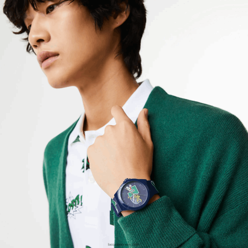 Lacoste neocroc blå silikonremsklokke 4J4X0T2207 blå 000 menn