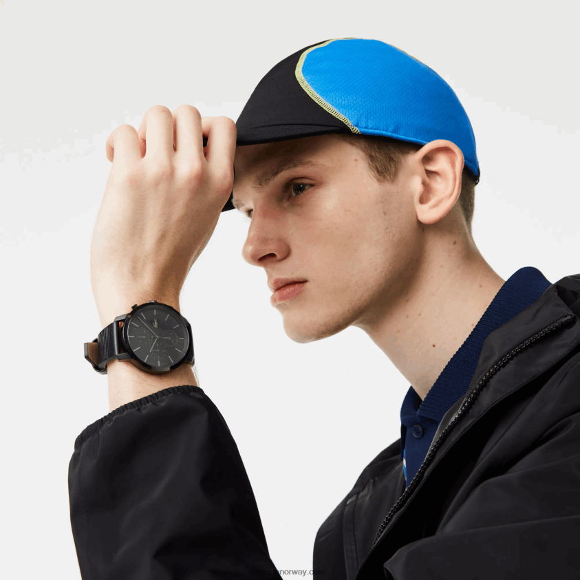 Lacoste replay klokke i svart skinn 4J4X0T2318 svart 000 menn