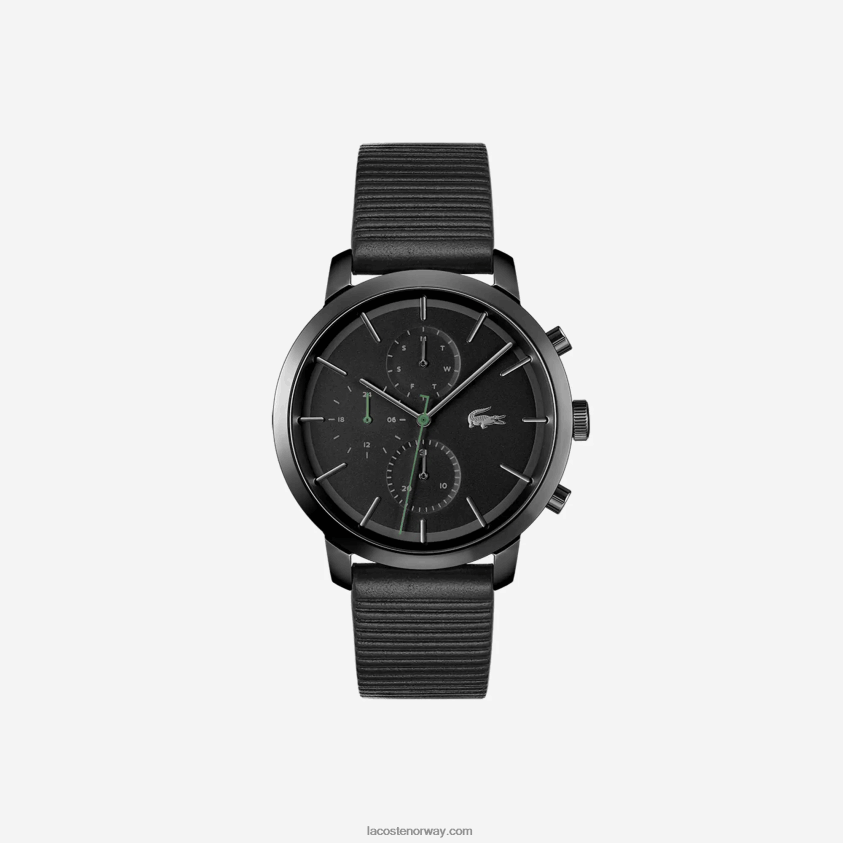 Lacoste replay klokke i svart skinn 4J4X0T2318 svart 000 menn