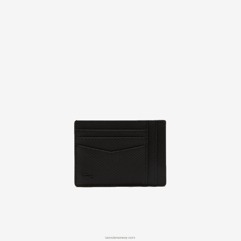 Lacoste chantaco kortholder i kalveskinn 4J4X0T1988 svart 000 menn