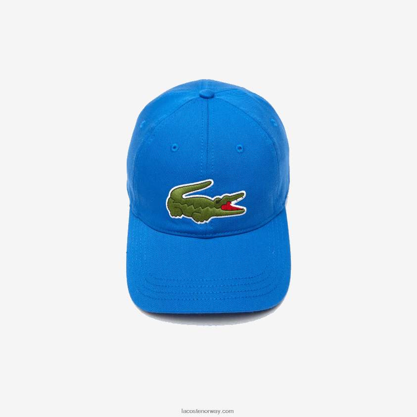 Lacoste justerbar hette i økologisk bomullstwill 4J4X0T2145 blå kxb menn