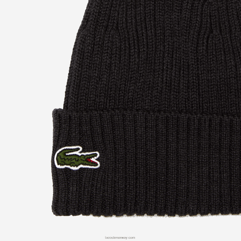 Lacoste ribbet lue i ull 4J4X0T2230 grå el6 menn