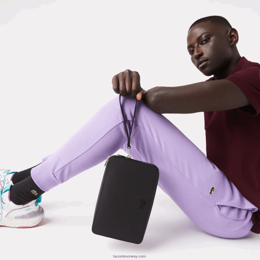 Lacoste chantaco pique skinnveske med glidelås 4J4X0T2009 svart 000 menn