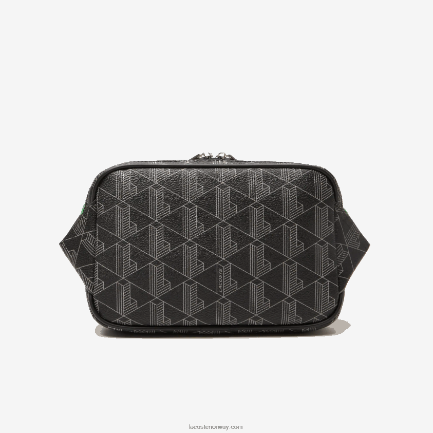 Lacoste crossbody-vesken med blandingsmonogram: liten 4J4X0T1961 mono noir gris estragon l83 menn