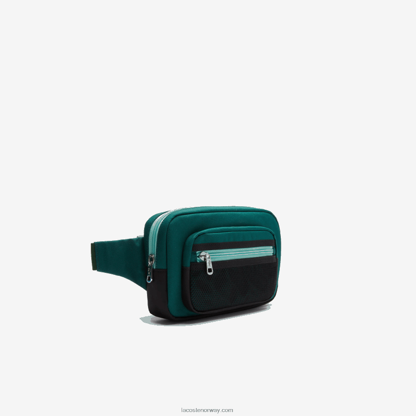 Lacoste l antrekk kontrastdetaljer canvas fanny pack 4J4X0T2040 swing vert 132 spiruline h47 menn