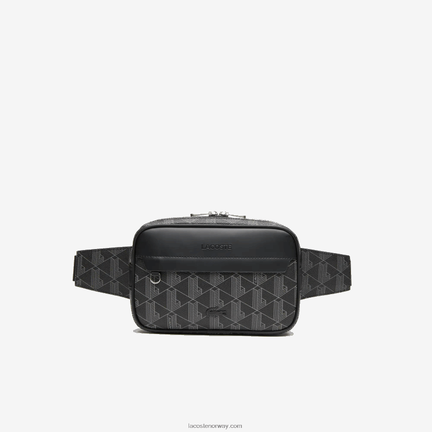 Lacoste posen med blandingsmonogramtrykk 4J4X0T2080 monogram noir gris h45 menn
