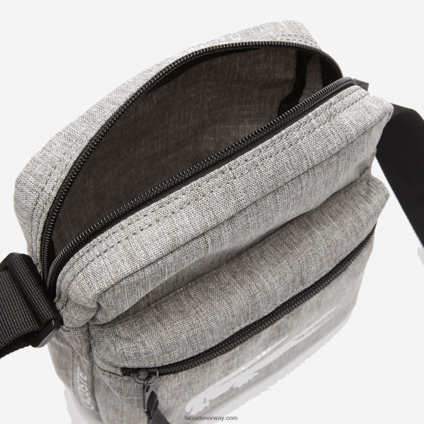 Lacoste skulderveske av resirkulert fiber 4J4X0T2000 gris chine a39 menn