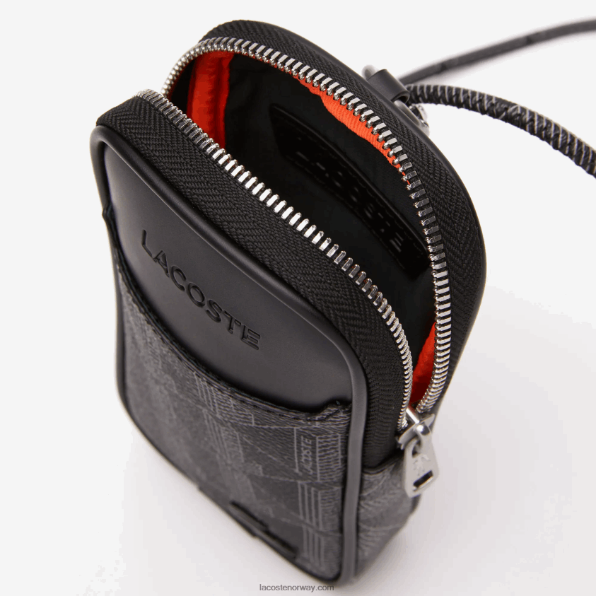 Lacoste smarttelefonholderen med blandingsmonogram 4J4X0T1985 monogram noir gris h45 menn