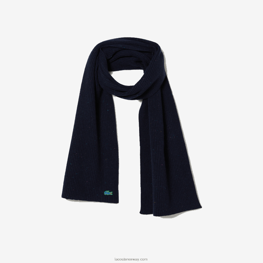 Lacoste flekkete ullskjerf 4J4X0T2302 marineblå 7cg menn