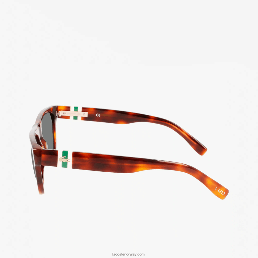 Lacoste skala-stil rektangel acetat l.12.12 solbriller 4J4X0T2183 havana 240 menn